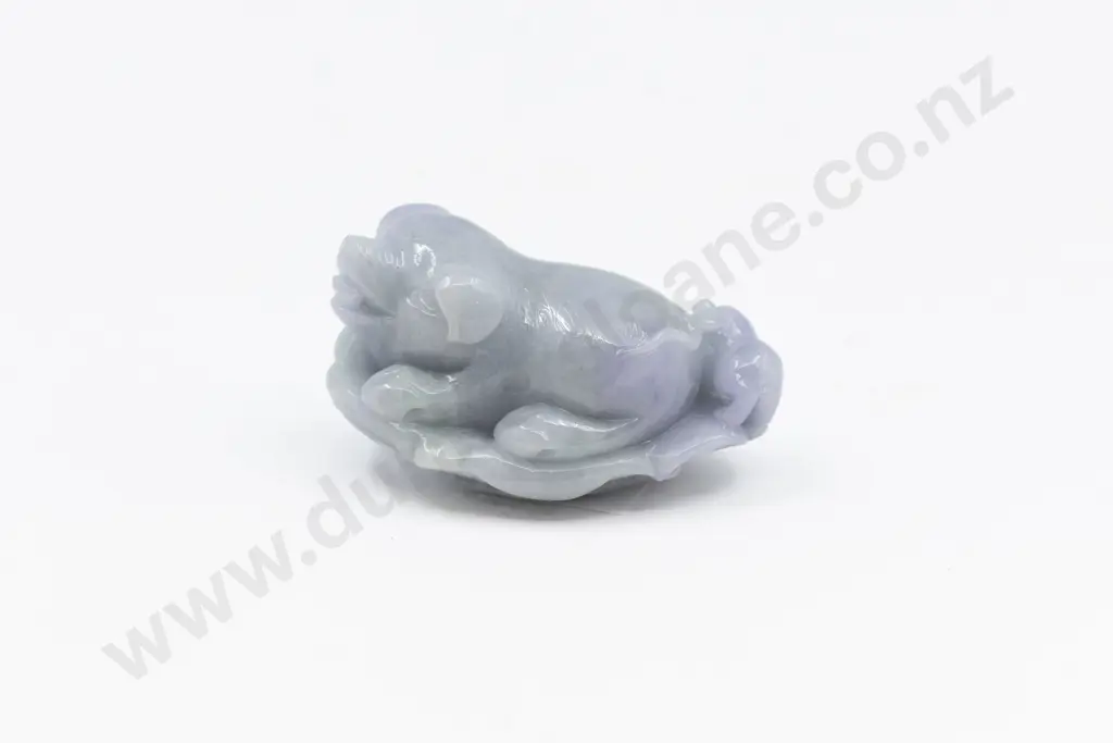 Carved Hardstone Handling Piece of Pig & Piglet Image 1++