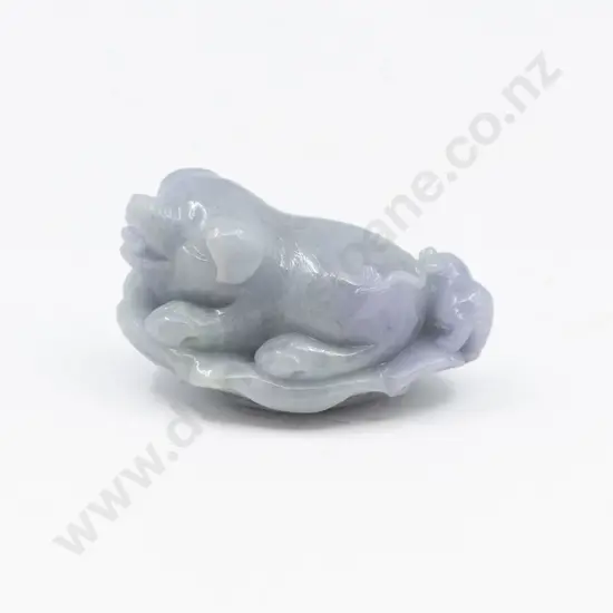 Carved Hardstone Handling Piece of Pig & Piglet