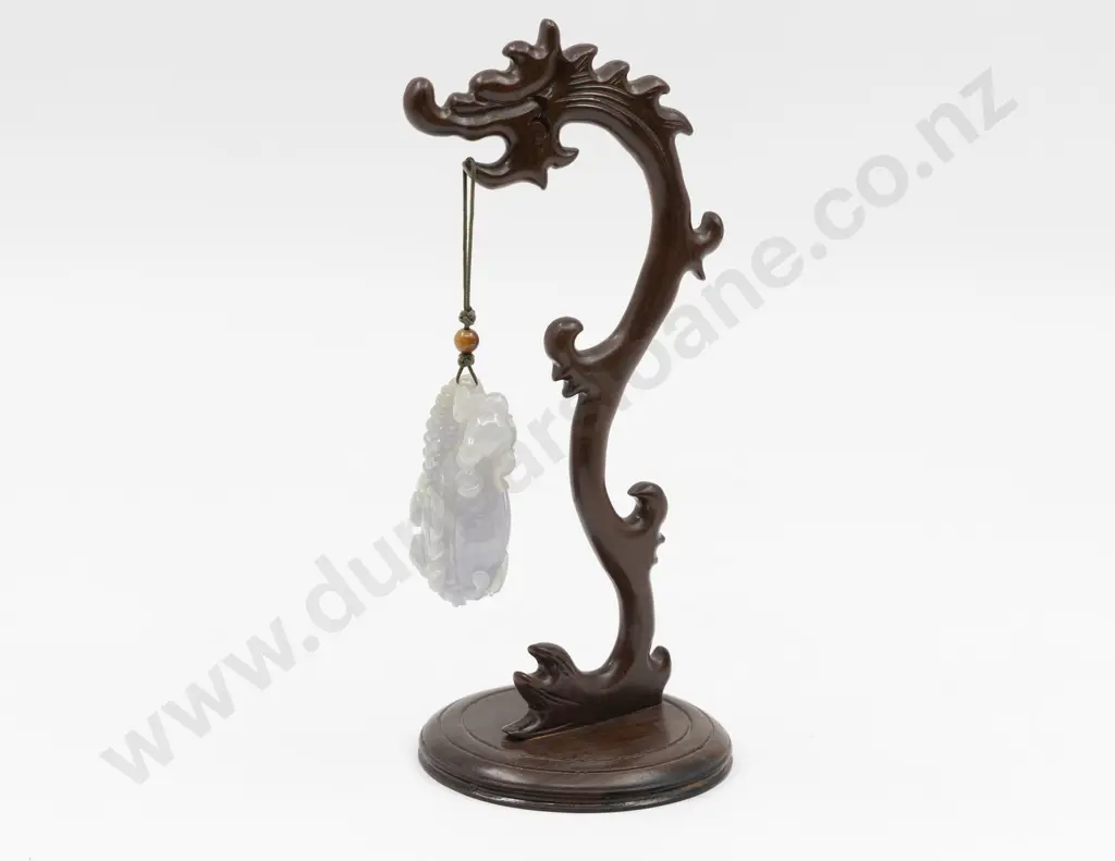 Carved Hardstone Handling Piece of Corncob & Bugs on Hanging Stand Image 1++