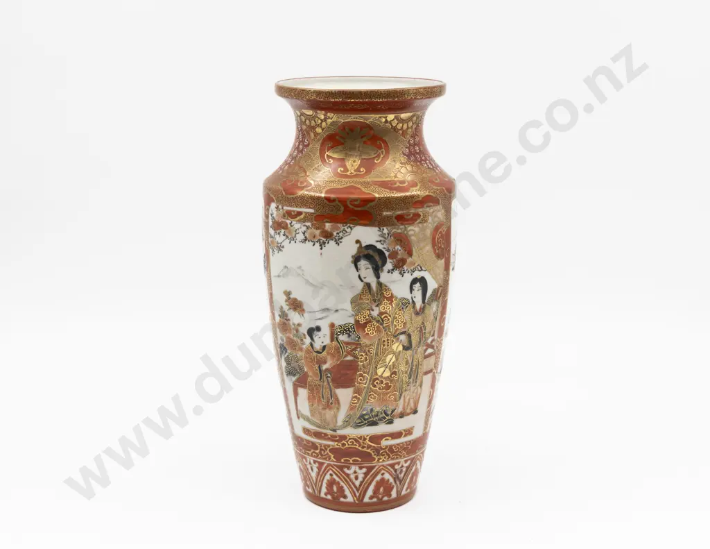 Antique Japanese Kutani Stem Vase Image 1++