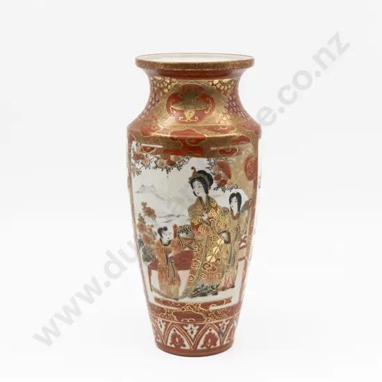 Antique Japanese Kutani Stem Vase