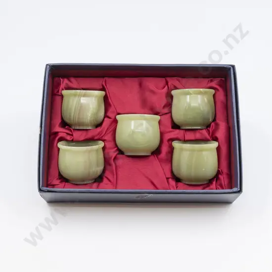 Boxed Set of Five Onyx Saki Cups