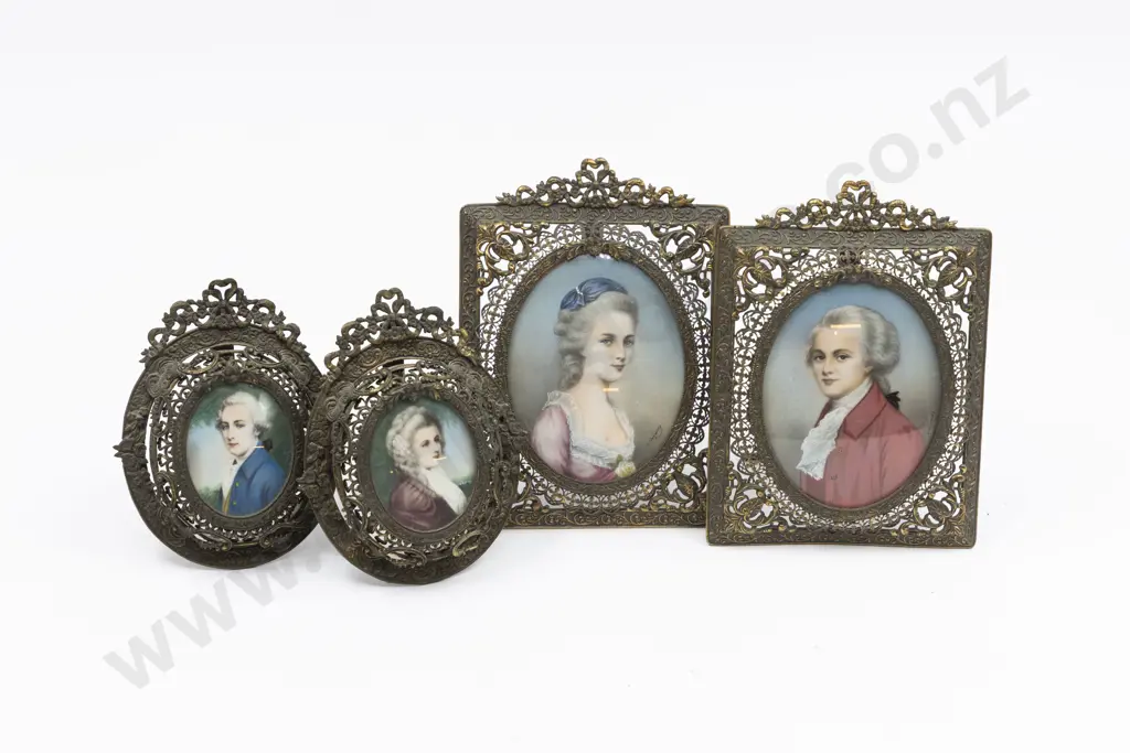 Four C20th Portrait Miniatures Image 1++