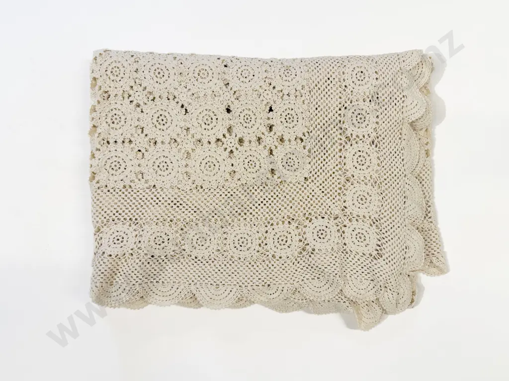 Hand Crochet Table/Bed Cover Image 1++