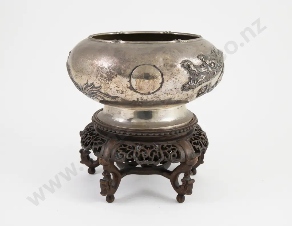 Chinese Silver Export Ware Bowl By Yatsun Image 1++