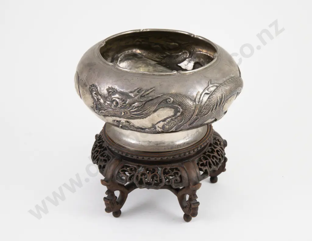 Chinese Silver Export Ware Bowl By Yatsun Image 1++