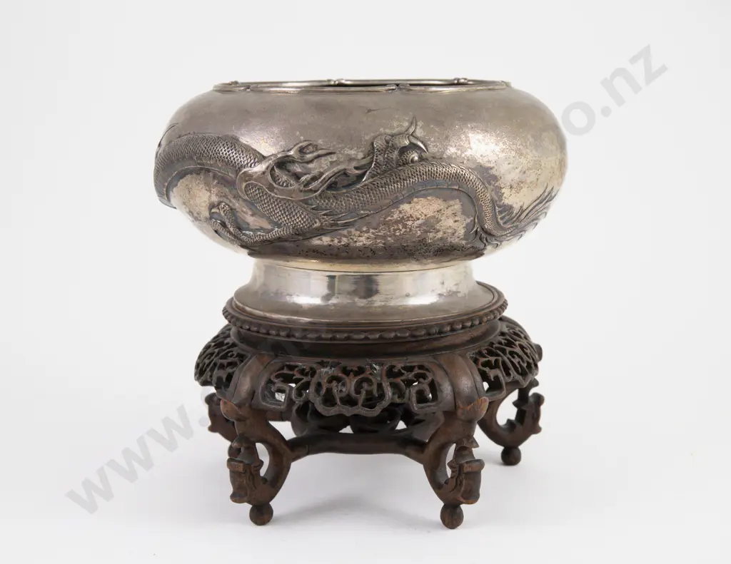 Chinese Silver Export Ware Bowl By Yatsun Image 1++