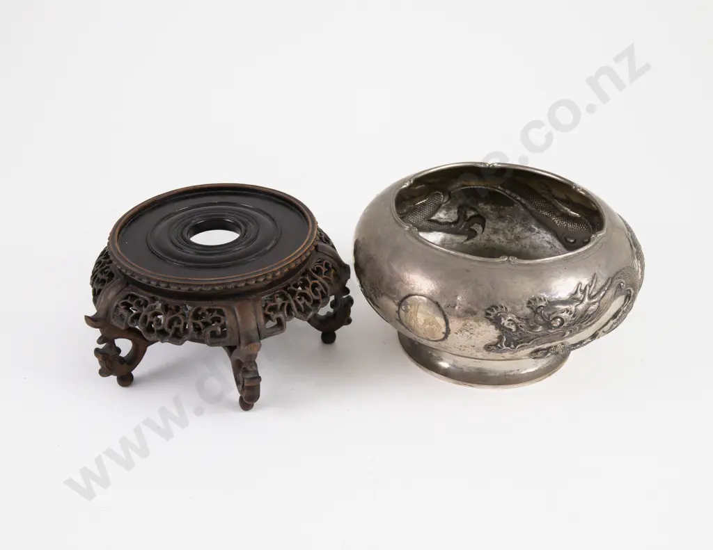 Chinese Silver Export Ware Bowl By Yatsun Image 1++