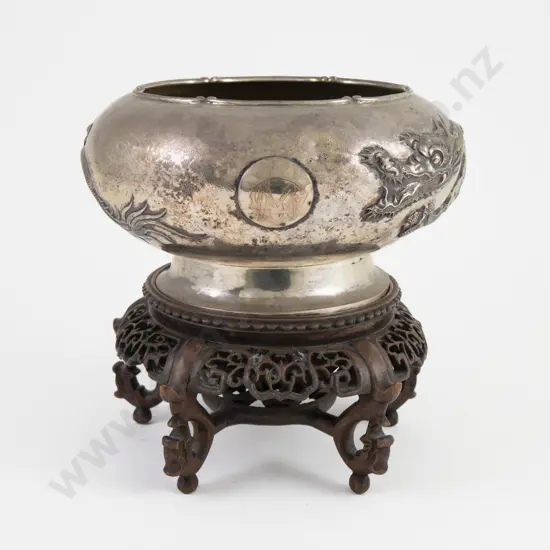 Chinese Silver Export Ware Bowl By Yatsun