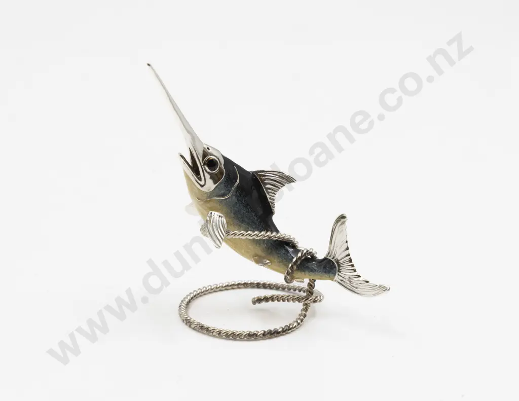 S/S & Enamel Swordfish Ornament Image 1++