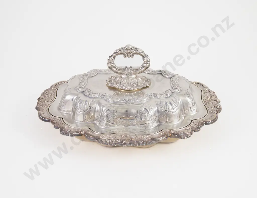 Pair Of Ornate S/P Entree Dishes Image 1++