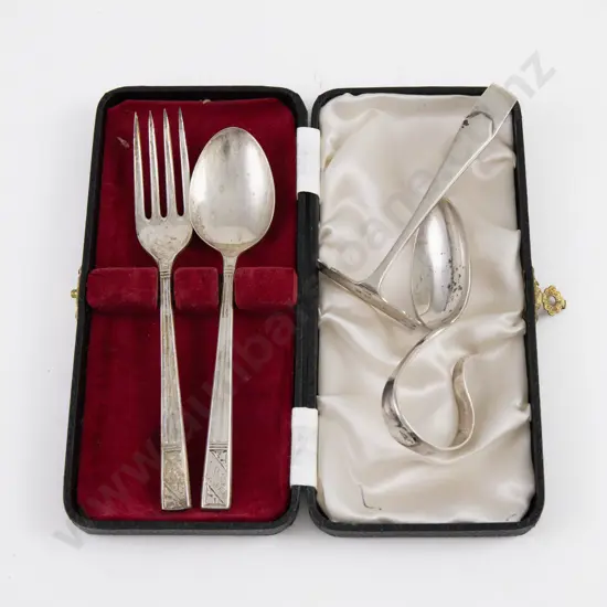 Cased S/S Christening Fork & Spoon