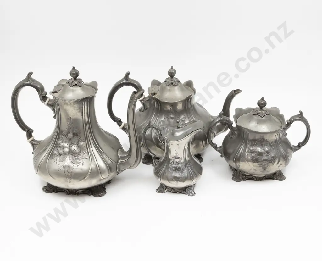 Late Vict S/P 4 Piece Tea & Coffee Set Image 1++