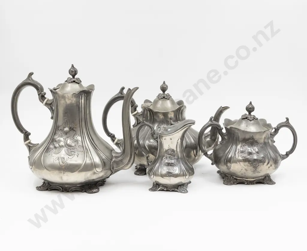 Late Vict S/P 4 Piece Tea & Coffee Set Image 1++