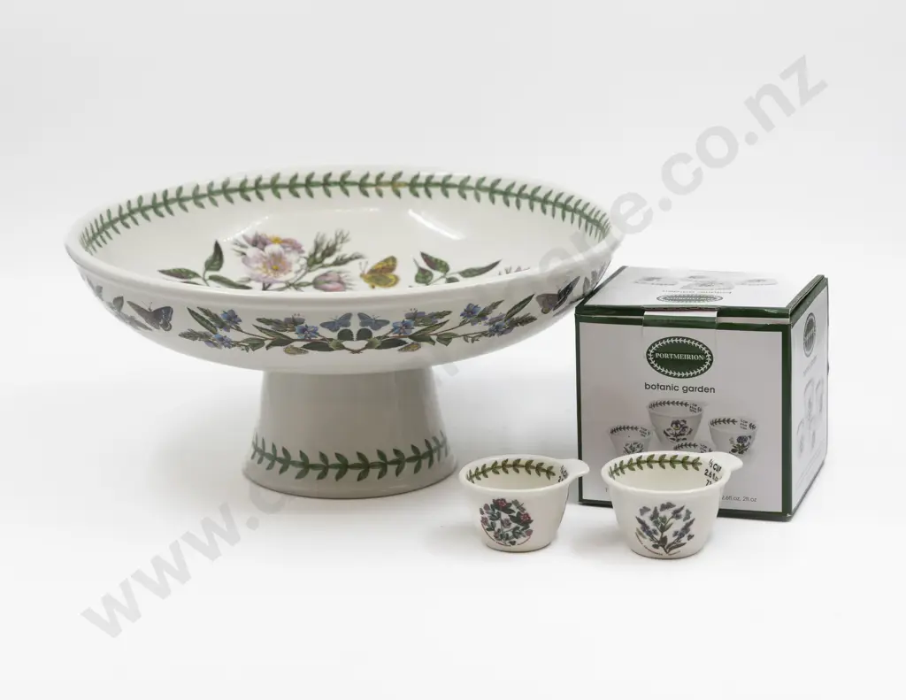 Large Portmeirion Botanic Garden Footed Comport & Set Measuring Cups Image 1++
