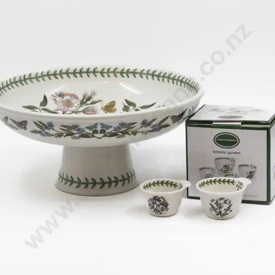 Large Portmeirion Botanic Garden Footed Comport & Set Measuring Cups