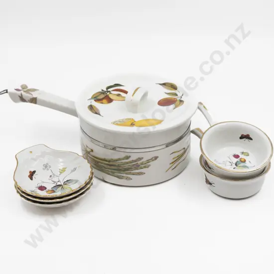 Royal Worcester Evesham Lidded Saucepan & Five Dishes