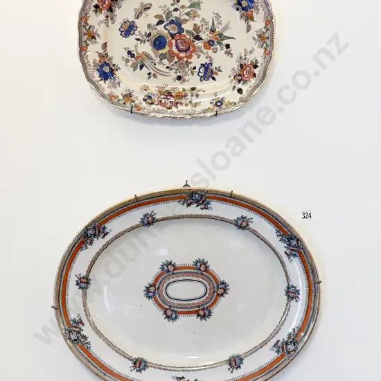 Two Victorian Ironstone Ashets