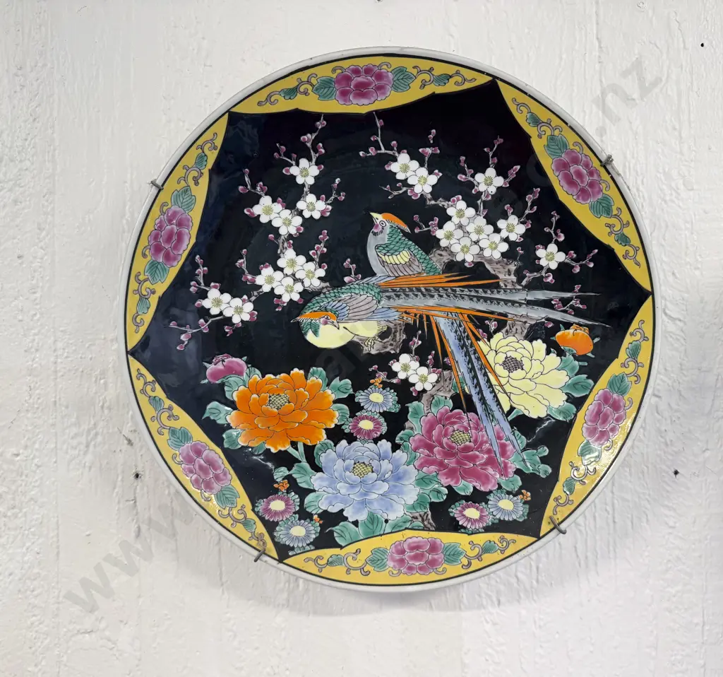 Early C20th Enamel Decorated Japanese Wall Charger Image 1++
