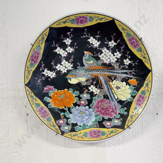 Early C20th Enamel Decorated Japanese Wall Charger
