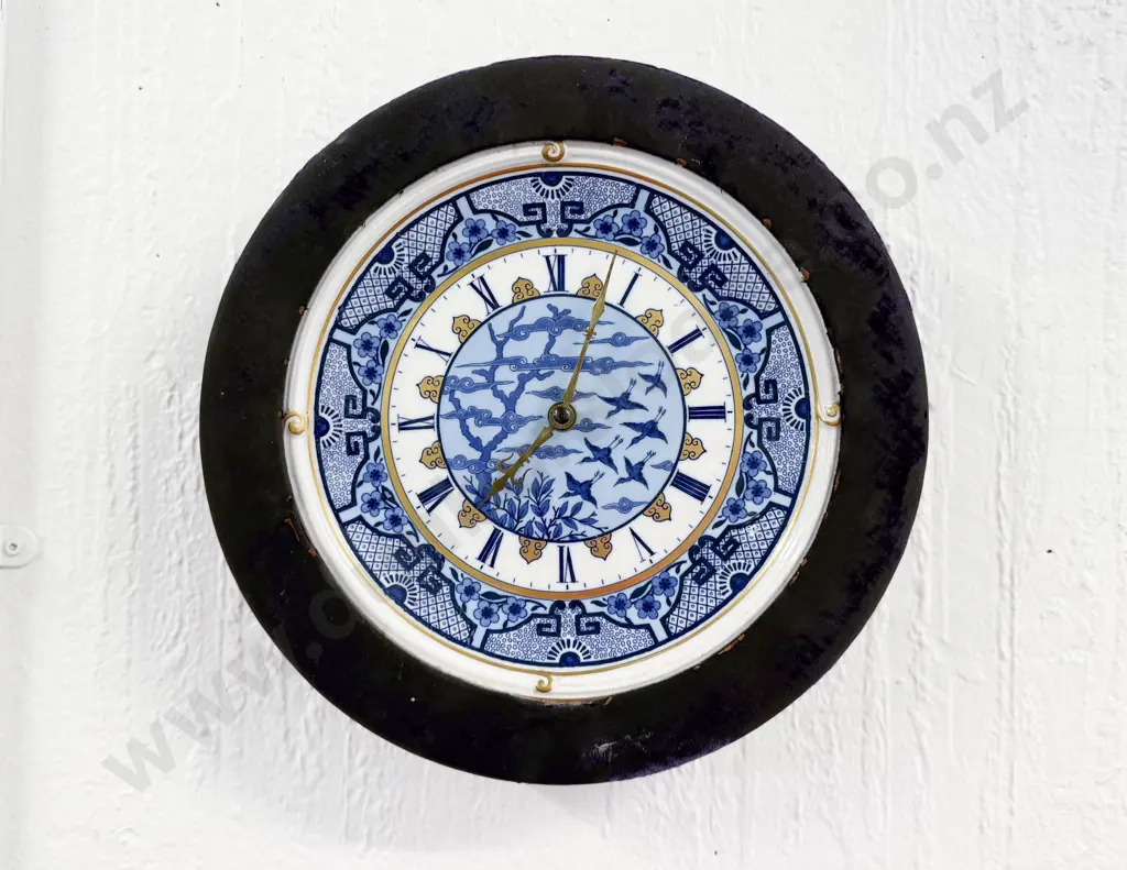 Japonais Blue & White Plate Clock Image 1++