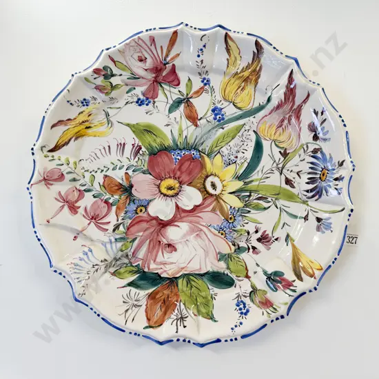 Large Italian Boldly Flora Painted Charger
