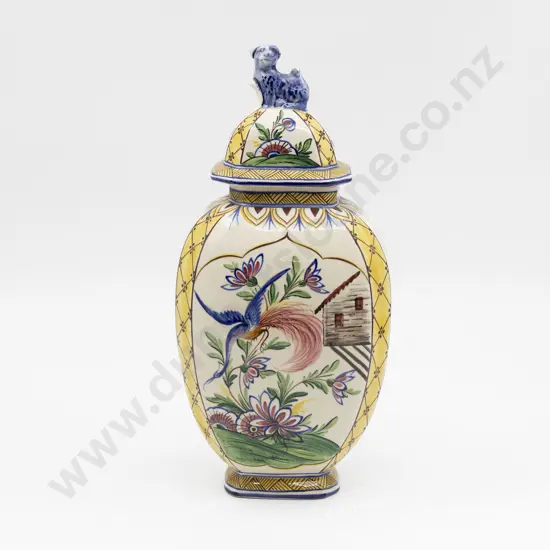Unmarked Italian Covered Jar Boldly Painted
