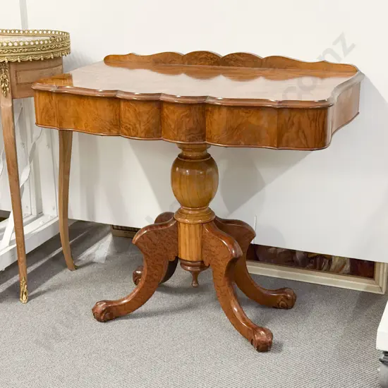 Victorian Style Figured Walnut Side Table