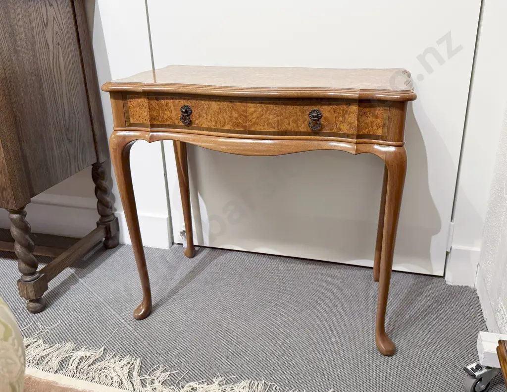 Amboyna Wood Two Drawer Side Table Image 1++
