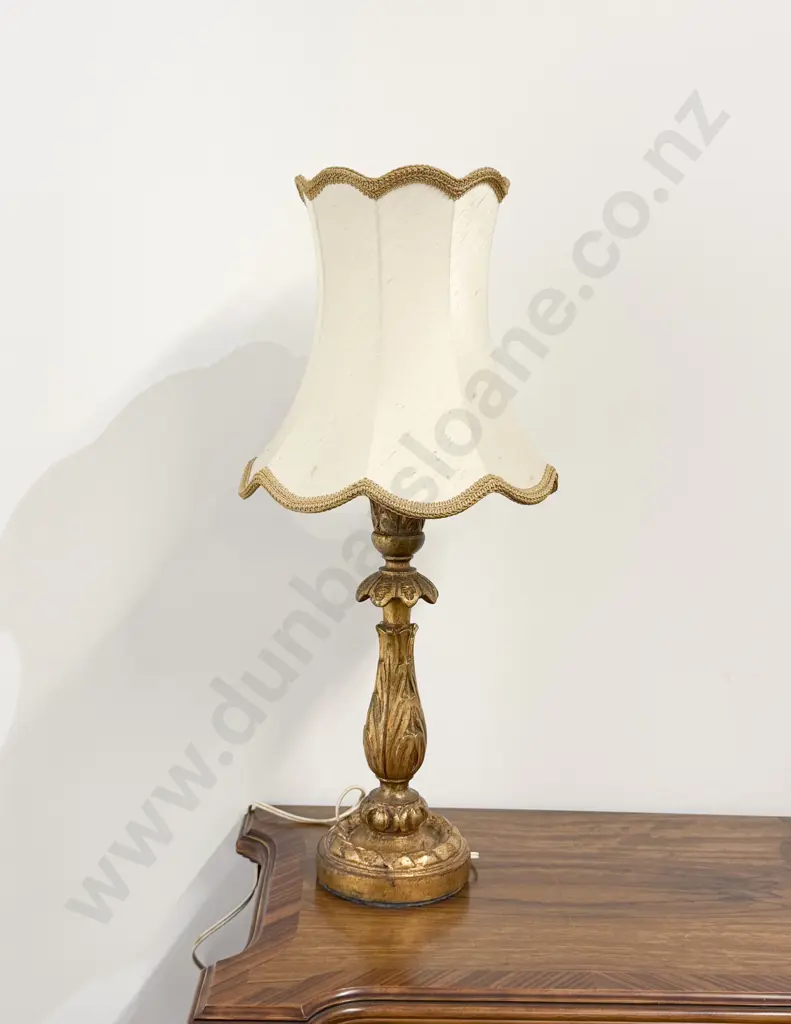 Two Gilt Wood Table Lamps Image 1++