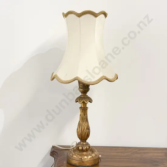 Two Gilt Wood Table Lamps