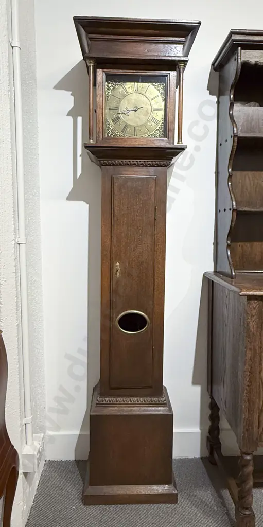 C18th Brass Faced Longcase Clock by John Wilkins of Oakham Image 1++