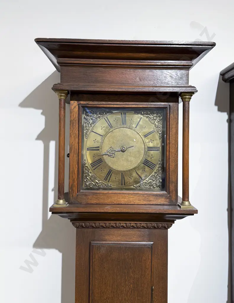 C18th Brass Faced Longcase Clock by John Wilkins of Oakham Image 1++
