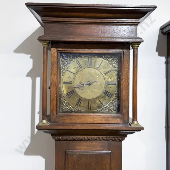 C18th Brass Faced Longcase Clock by John Wilkins of Oakham