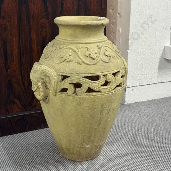 Green Stained Terracotta Floor Pot