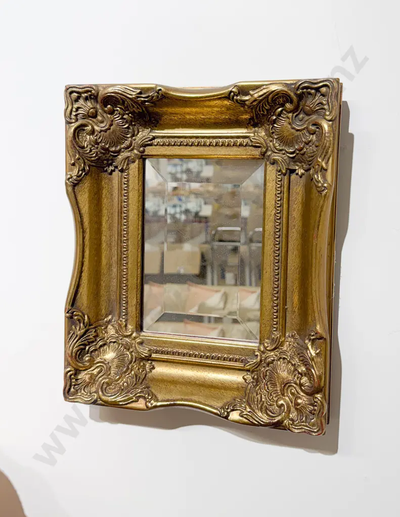 Small Gilt Framed Beveled Mirror Image 1++