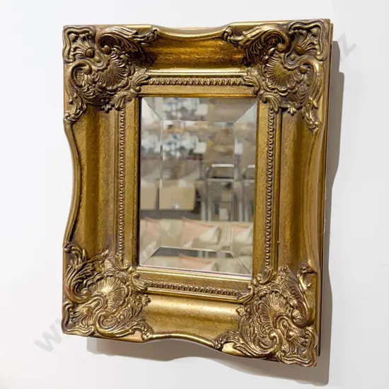 Small Gilt Framed Beveled Mirror