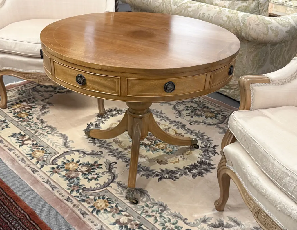 George III Style Drum Library Table Image 1++