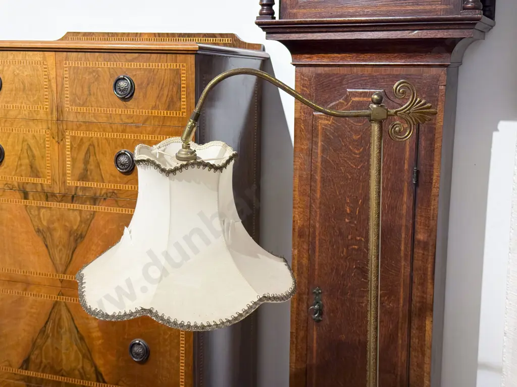Brass Floor Lamp & Shade Image 1++