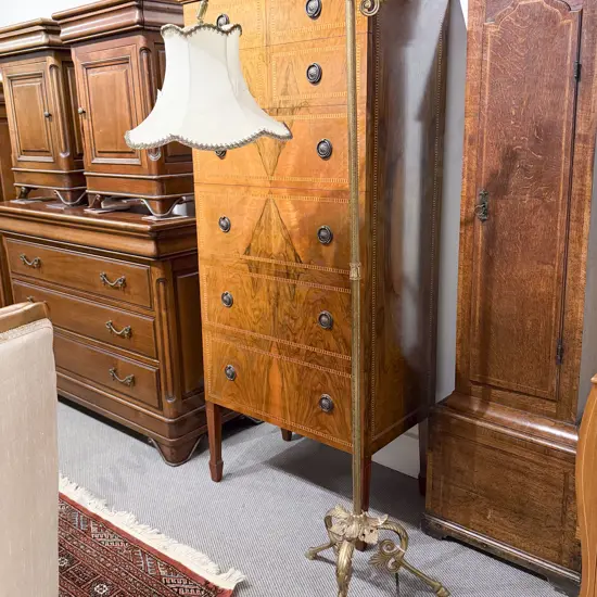 Brass Floor Lamp & Shade