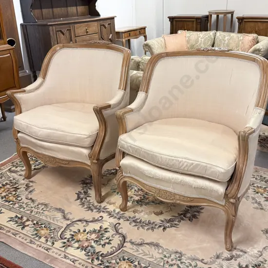 Pair French Style Fauteuils (Armchairs)