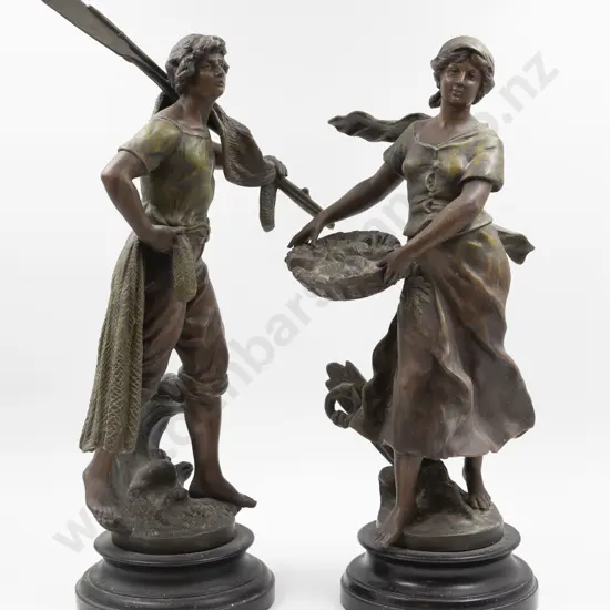 Pair Late C19th Spelter Figures