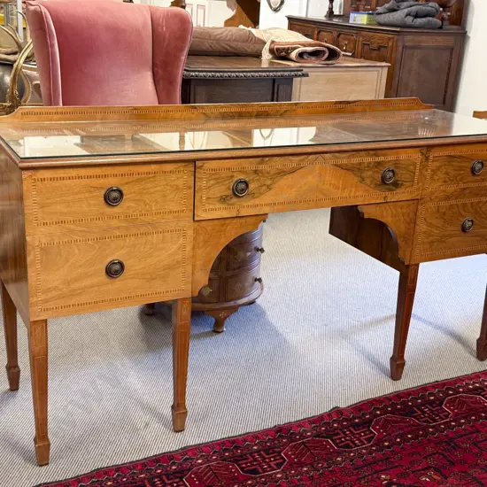 Walnut & Inlaid Dressing Table