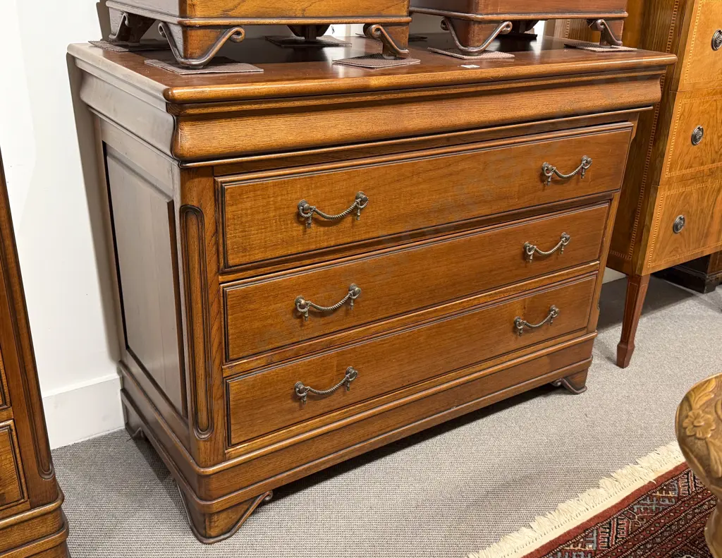 Modern Mahogany Three Drawer Chest Image 1++
