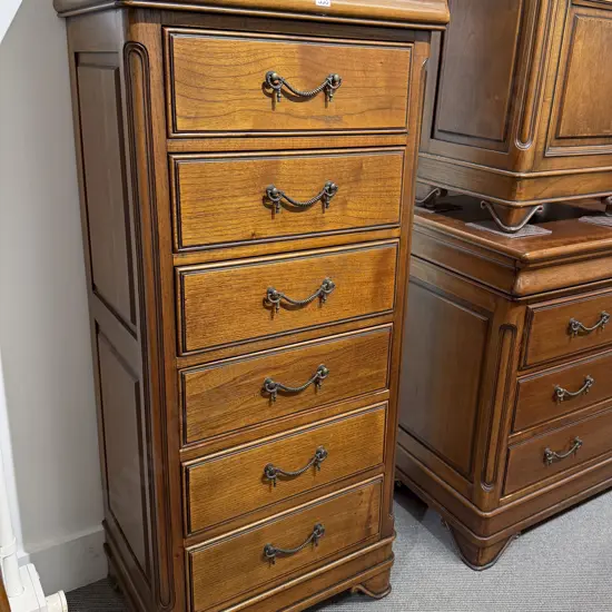 Modern Mahogany Six Drawer Tallboy
