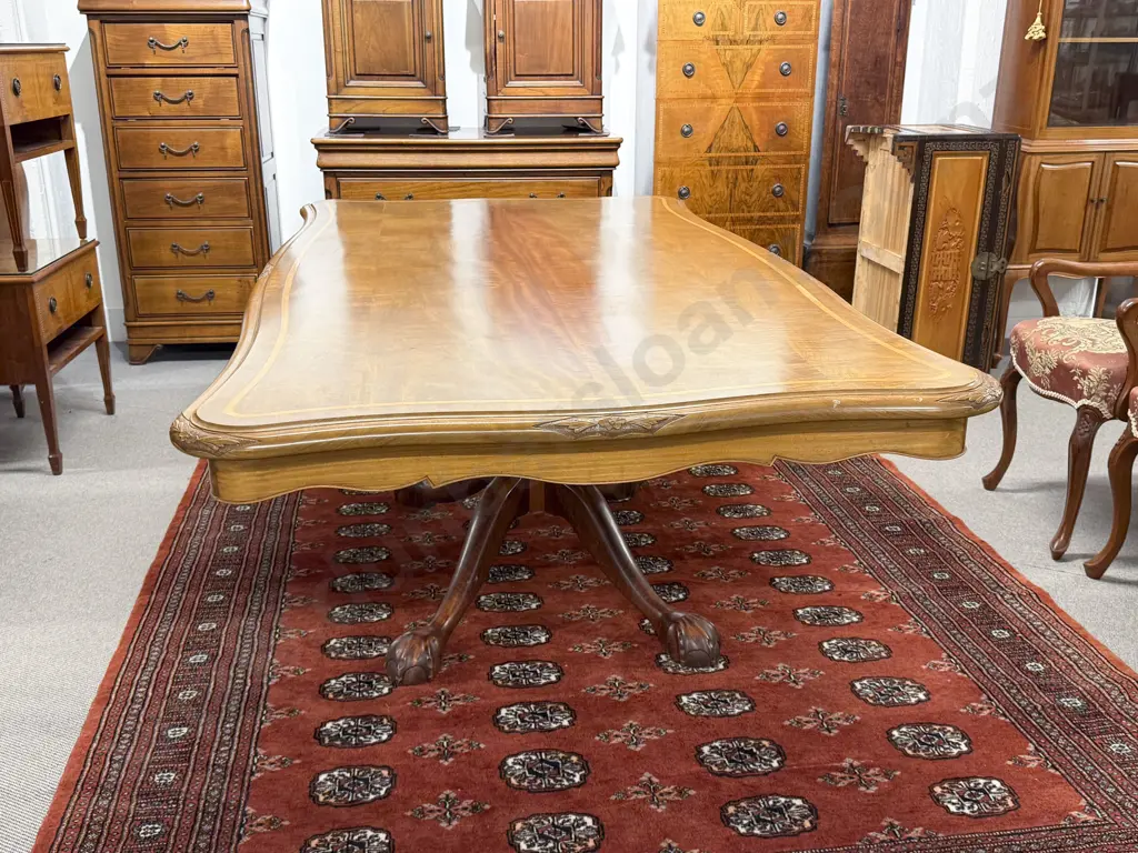 Reproduction Pedestal Dining Table & Six Balloon Back Dining Chairs Image 1++