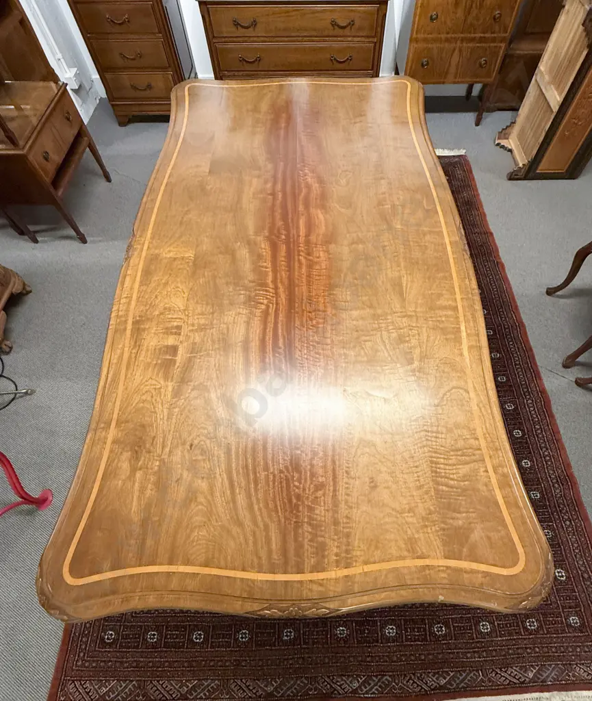 Reproduction Pedestal Dining Table & Six Balloon Back Dining Chairs Image 1++