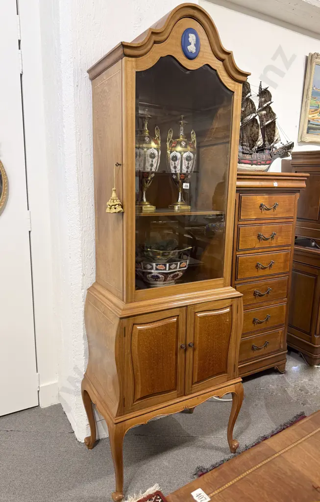 Mahogany & Inlaid Display Cabinet Image 1++