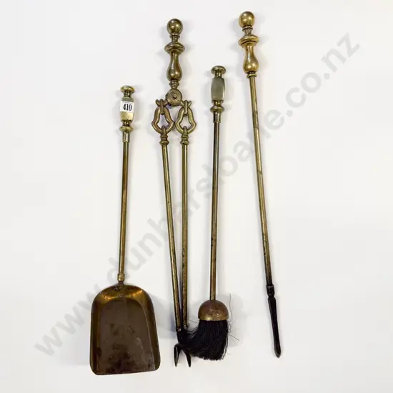 Set of Four Victorian Brass Fire Irons