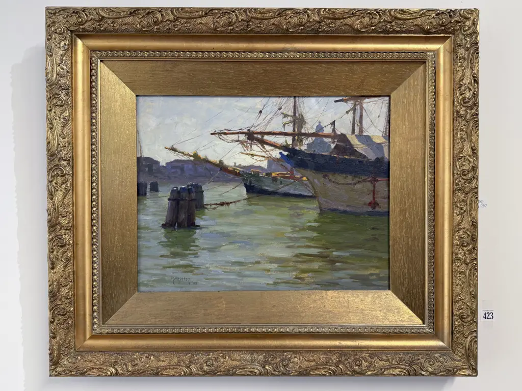 Robert Proctor (1878 - 1935) - Dockside Scene Image 1++
